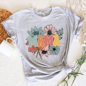 Floral Mama NEW grey short sleeve sleeve shirt